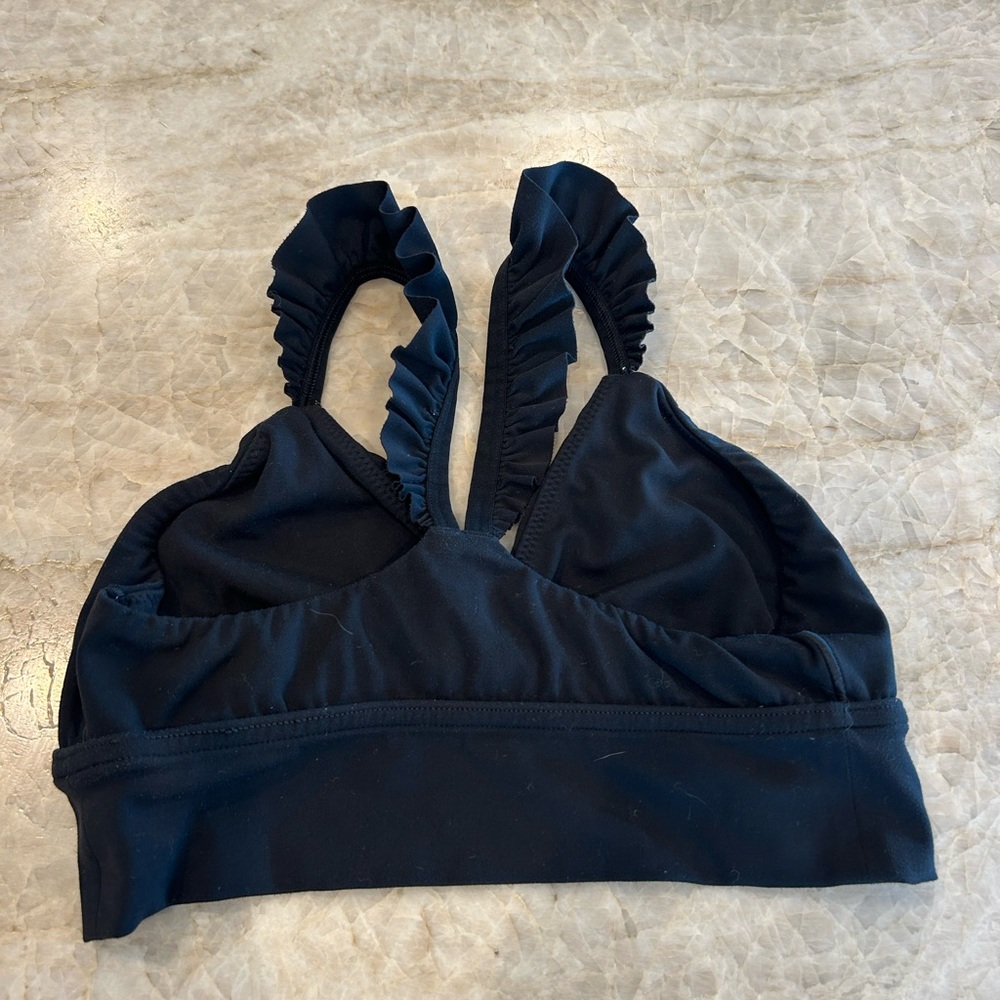 OFFLINE By Aerie Real Me Xtra Ruffle Sports Bra Small Black - Picture 4 of 5